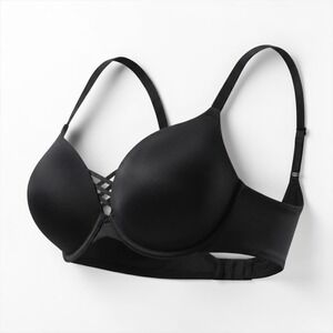 Torrid Curve Black 360 Back Smoothing Push-Up Plunge Strappy Bra 44C